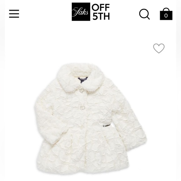 CALVIN KLEIN Little Girl's Textured Faux Fur Coat size 5 - Picture 1 of 8